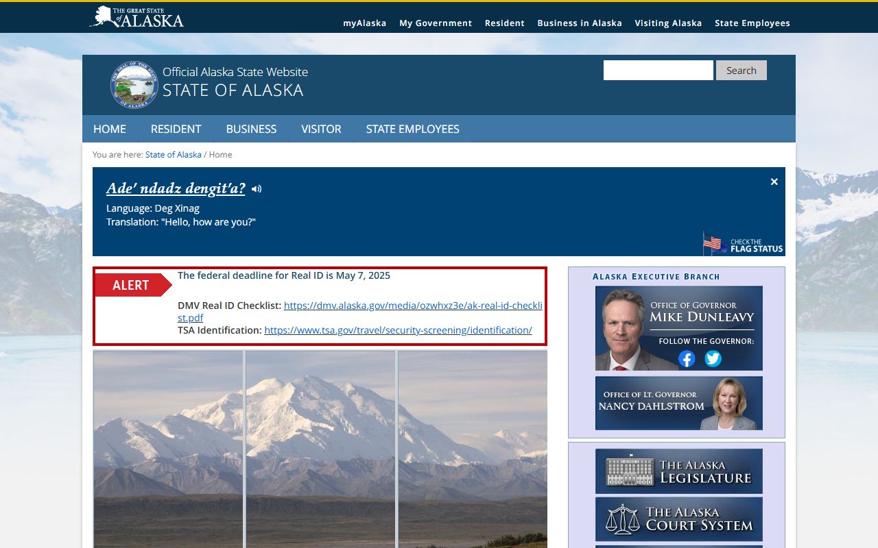 Alaska state government portal for jail roster searches